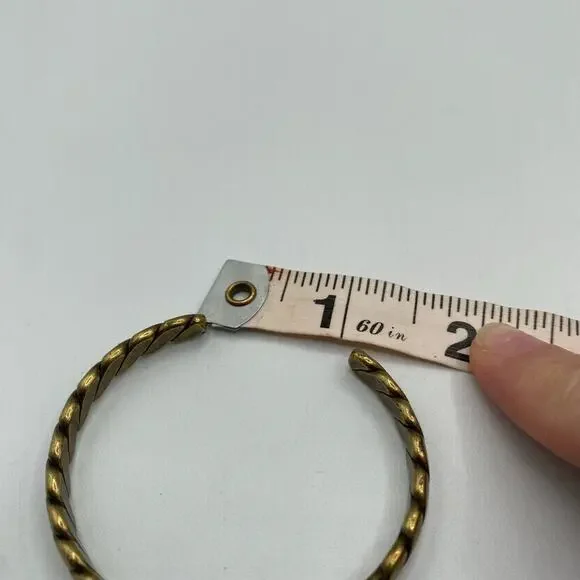 Brass Bracelet Jewelry Wrist Small Rope Patina Gold Tone - Picture 4 of 5